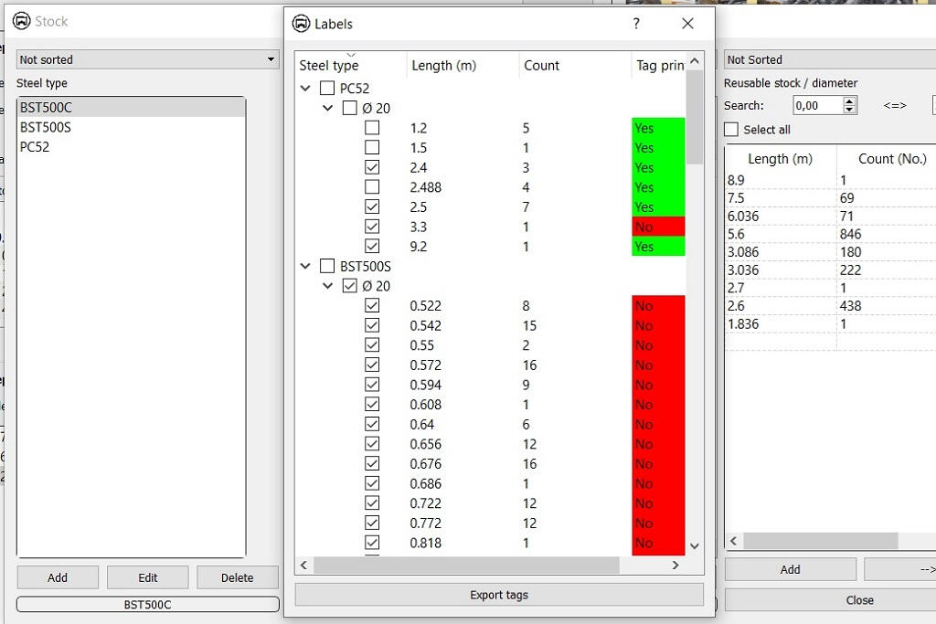 Steel stock management